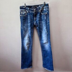 Miss Me Womens Jeans Bootcut Distressed Embellished- Size 28